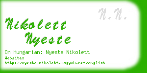 nikolett nyeste business card